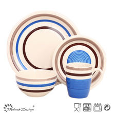 16PCS hochwertige handbemalte blaue Keramik-Dinner-Set